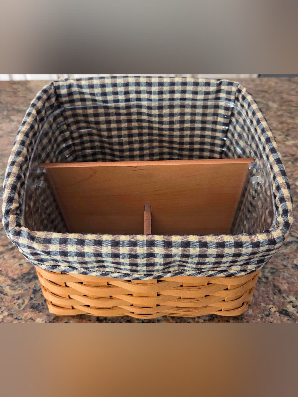 Longaberger Vintage TV Time Basket Set With Cloth Liner,protector &dividers A